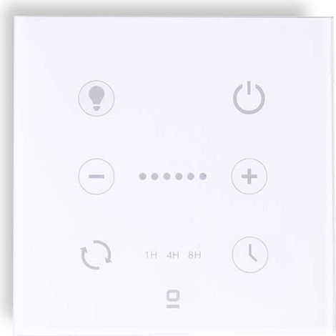 FARO Commande murale pour ventilateur DC ABS et verre blanc brillant sans cadre pour boîtes dencastrement rondes-carrees variateur de lumiere contrôle radiofrequence sans fil 33987 (1/2)