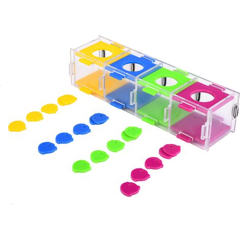 Jouets colorés pour perroquets - Oiseaux intéressants - Jeu de puzzle interactif pour l'entraînement à l'intelligence (1/5)