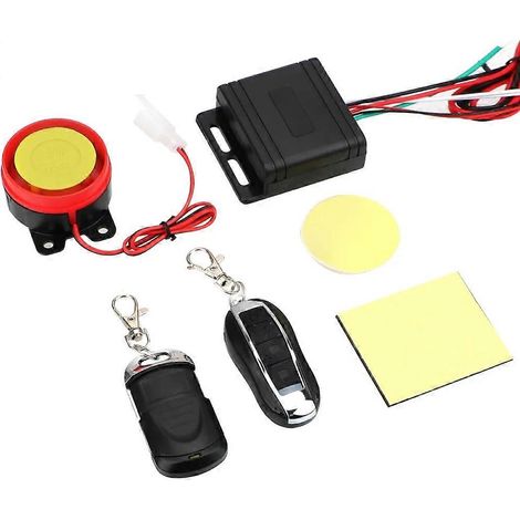 Sistema de alarma de seguridad para motocicleta, bicicleta y automóvil de 12 V con control remoto inalámbrico, llave antirrobo, kit inteligente para motor, accesorios para automóvil, interior (1/5)