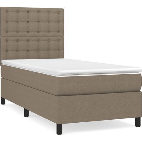Maison Exclusive - Giroletto a Molle con Materasso Tortora 90x190 cm in Tessuto