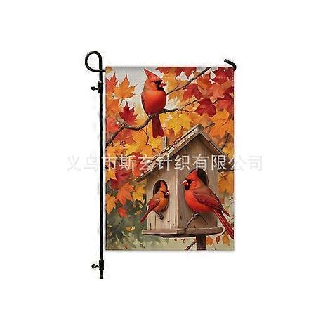 Drapeau de jardin en lin imprimé recto verso, décoration extérieure pour les fêtes de fin d'année (YMCQ1-30)