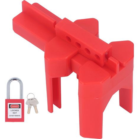 Verrouillage pour robinet à bille à largeur réglable, 38 mm – Kit de verrouillage de sécurité pour les secteurs de la chimie, de l'industrie et de l'électricité (1/5)