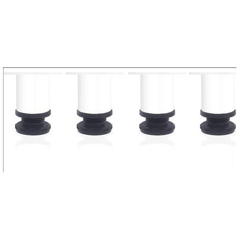 Möbelfüße, 4 Stück, 5 cm weiße Tischfüße, höhenverstellbare Möbelfüße aus Edelstahl, höhenverstellbar von 0 bis 15 mm (1/5)
