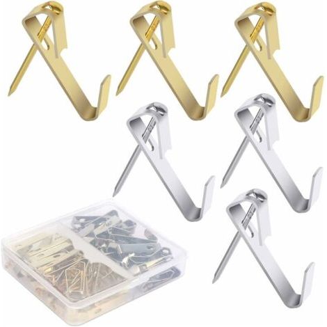 Crochet Pour Cadre Photo,Accroche tableau Kit de suspension de tableaux 80 Pièces Ensemble de Picture Hangers Crochet Mural Crochet Pour Photos Suspendues de Maison et Bureau (1/5)