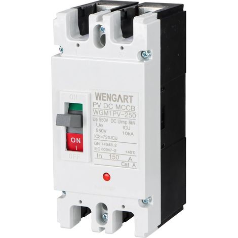 Disjoncteur Boîtier Moulé (MCCB) DC - 500V - 150A - 2 Pôles - Protection pour Parc de Batteries, Solaire Photovoltaïque et Sites Isolés - WGM1PV-250 (1/5)