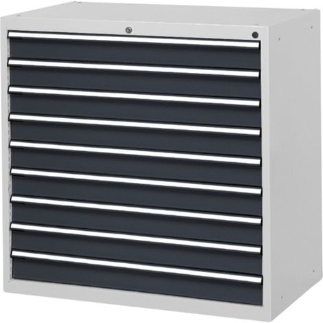 PROVOST - Armoire métallique Flexa - 9 tiroirs en métal gris