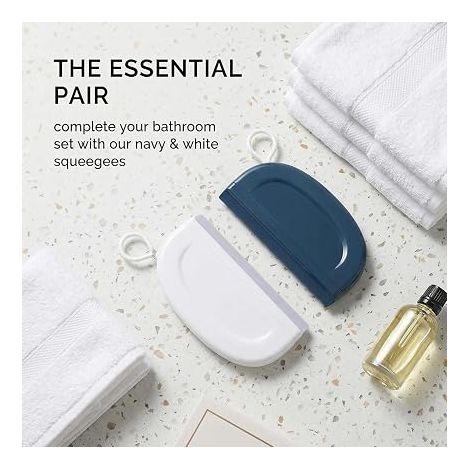Mini Raclette Douche et Voiture, Raclette Vitre Silicone (PP + TPR) Miroir Salle de Bain, Cuisine et Fenêtres, Nettoyage Petit Format, Blanc (1/4)