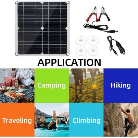 Kit de panneau solaire de 20 watts 12 volts monocristallin + 30A PWM Contrleur de charge Clips de batterie 22% Haute efficacité pour les bateaux RV Remorque Off-Grid Système (1/4)