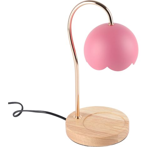 Bougie parfumée lampe de fonte en cire métal avec variateur d'intensité lanterne à base en bois pour chambre prise UE (1/5)