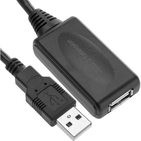 Cable Alargador USB 2.0 Nanocable 10.01.0213/ USB Macho - USB Hembra/ 15m/ Negro (1/4)
