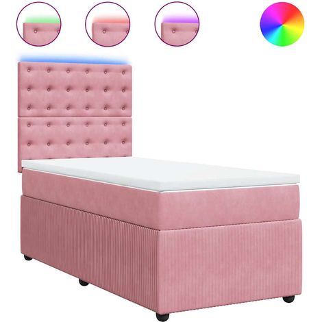 Maison Exclusive - Boxspringbett mit Matratze Rosa 100x200 cm Sam
