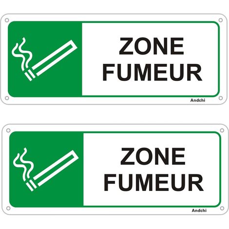 Panneau Signalétique "Zone Fumeur" en Aluminium - Lot de 2 - Résistant aux Intempéries - Installation Facile (1/5)