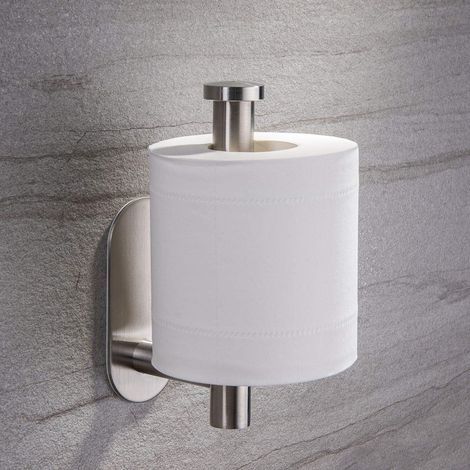 Auto-adhésif Porte papier hygiénique, Porte-rouleau de toilette en acier inoxydable pour salle de bain et cuisine- (1/5)