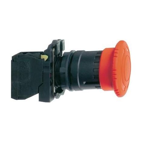 Schneider Electric – Coup de poing XB5AS8445 240 V/AC 3 A – 1 NC (R), 1 NO (T) – IP66 pour environnements humides – Montage diamètre 22.5 mm