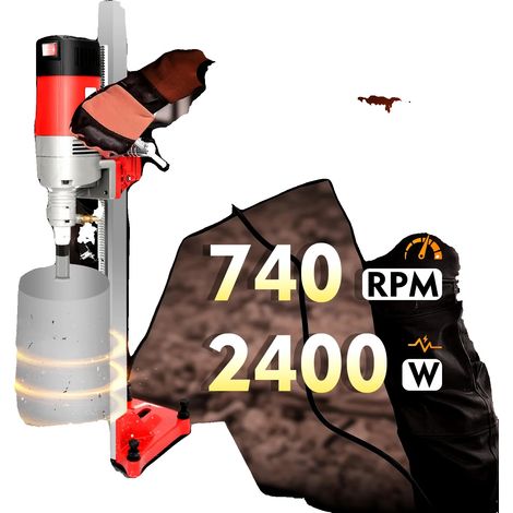 Machine de forage à cœur, 2300W, 220V, 740tr/min, Profondeur de forage maximale 80cm, Diamètre 0-165mm (1/5)