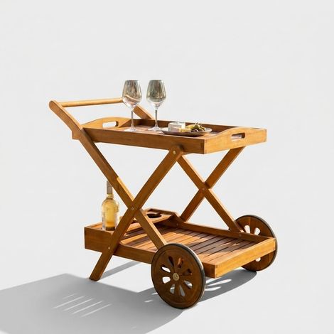 Carrito camarera de exterior de madera Trolley Bar (1/4)