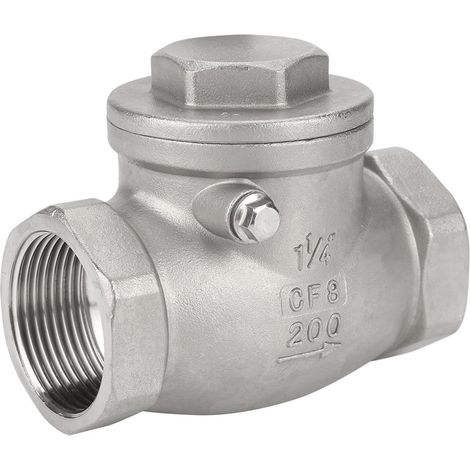 DN32 Stainless Steel One Way Swing Check Valve Female Thread 200PSI for Water Oil Gas