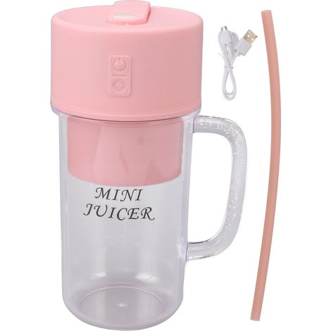 Mini gobelet mélangeur portable rechargeable, multifonctionnel, grande capacité, rose, idéal pour les étudiants et la maison. (1/5)