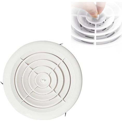 AIDUCHO 150mm Grille De Ventilation Ajustable Aération D'air Ronde (1/5)