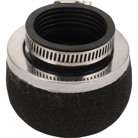 Filtre à air en mousse noire avec une tête en forme de champignon coudée : diamètre d’entrée : 42 mm  hauteur totale : 68 mm  diamètre : 74 mm (1/4)