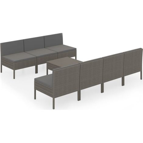 Maison Exclusive - 8-tlg. Garten-Lounge-Set mit Auflagen Poly Rat
