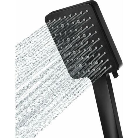 Square high-pressure 6-mode shower head – One-handed control – Scratch-resistant pearlescent plate – Anti-limescale nozzles (1/5)