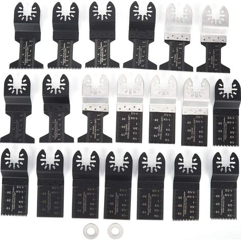 Lot de 20 lames de scie oscillantes universelles, lames de scie oscillantes professionnelles à dégagement rapide de 35/45 mm Pour un outil multifonction (1/5)