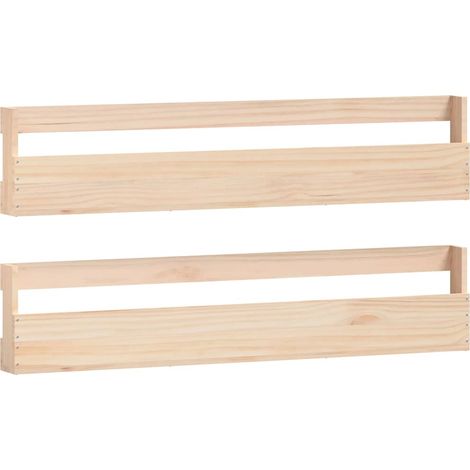 Estantes para zapatos de pared 2 uds madera de pino 110x9x23 cm vidaXL