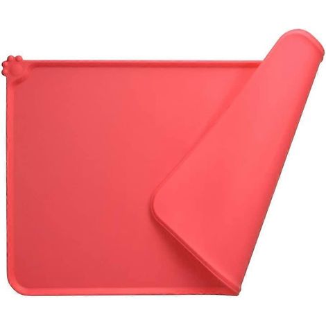 Tapis pour gamelles de chiens et chats, sous-tapis antidérapant, imperméable, en silicone, 47 x 30 cm (1/4)