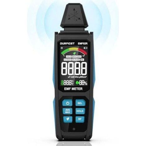 Compteur EMF, 5 en 1, détecteur de champ électromagnétique numérique rechargeable pour signaux EF, RF, MF et WiFi (1/4)