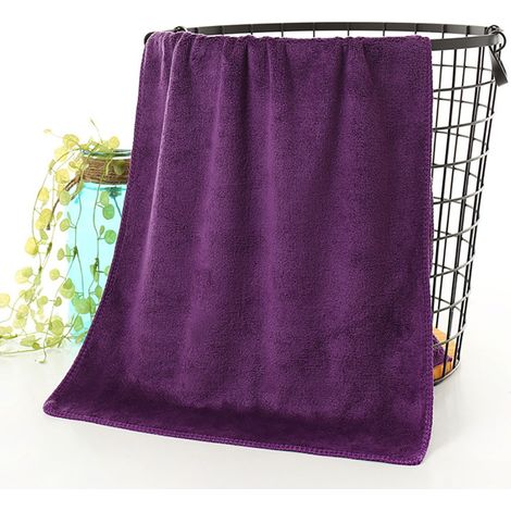 Serviette De Bain - Fibre Superfine - Polyester - 30x70 Cm - Pour Bain Et Douche - 1 Pièce (1/3)