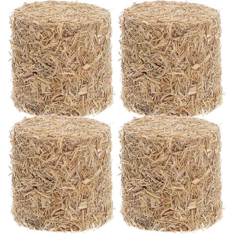 Lot de 4 mini blocs de foin décoratifs pour table, style rustique.-2.00X2.00X2.00CM (1/3)