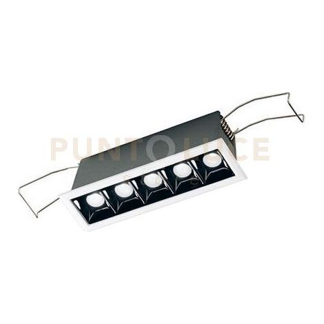 GFA1120C- FARETTO DA INCASSO 5 LUCI LED 3000K 800LM 10W ANTIABBAGLIO COLORE BIANCO