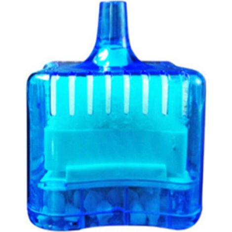 Filtre à air pour aquarium mini carré en ABS – 8x8x8x5,5 cm – bleu – avec éponge bio et charbon actif (1/5)
