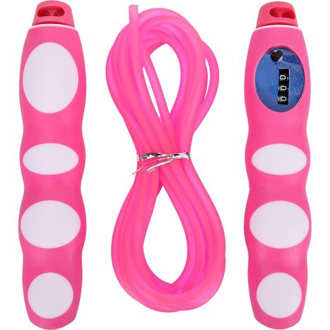 Corde À Sauter Pvc Avec Compteur - Poignées En Éponge Antidérapantes - Pour Fitness Et Sport - Longueur Réglable - 1 Pièce (1/5)