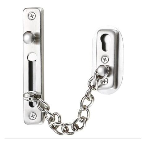 BUNTHAUS Chaîne de sécurité,chaîne de porte en acier inoxydable 304,serrure à chaîne de porte avec vis,utilisée pour les portes et fenêtres intérieures des hôtels familiaux,argent chromé brossé (1/5)