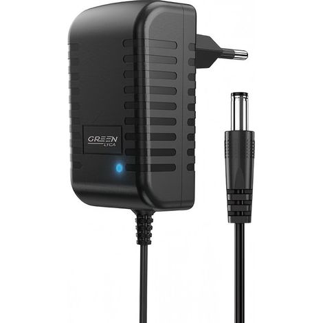 Adaptateur secteur 12V/2A avec connecteur CC et voyant lumineux  un accessoire pratique pour fournir une alimentation stable aux petits appareils.