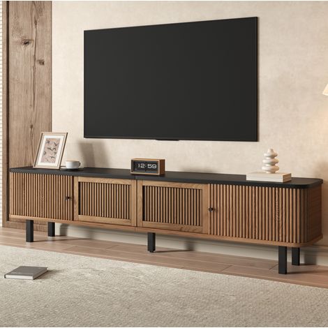 Meuble TV 190x35x45 cm chêne, MDF et panneau de particules, gain de place pour salon – MEUBLIV (1/5)