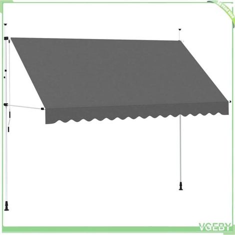 Auvent rétractable - FAFEICY - 143691 - 350 cm - Anthracite - Projection 120 cm (1/5)