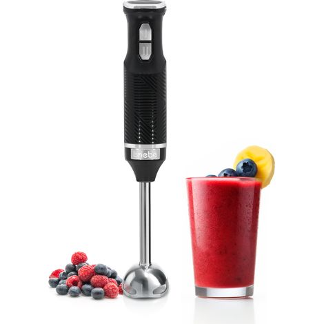 Briebe HB1173BLK Elegance Mixeur Plongeant, Pied Mélangeur Amovible, Lames en Acier Inoxydable 600W Noir