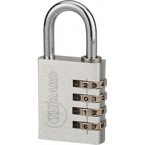 Cadenas à clé TYPE 1 aluminium code 40 mm gris