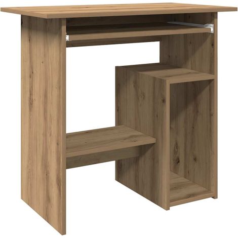 Bureau,Table de travail,Table d'étude chêne artisanal 80x45x74 cm bois d'ingénierie CFW55100 (1/5)
