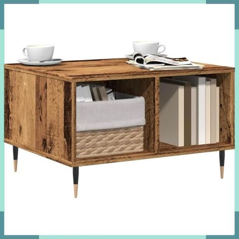 857336 Table basse vieux bois 60x50x36,5 cm bois d'ingénierie (1/5)