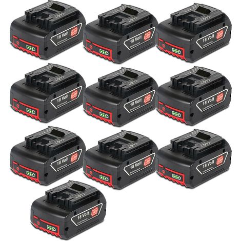 10 STüCK Akku für Bosch 18V 5,0Ah Lithium-Ionen Akku Kompatibel mit Bosch Professional GBA GSR GSB 18VE-2-LI, BAT609G BAT609, BAT618, BAT618G, BAT610G, BAT619G, BAT619, BAT609G, BAT620, BAT622, 260733 (1/5)