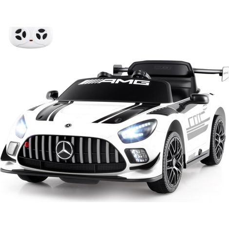 COSTWAY Macchina Elettrica per Bambini, Mercedes Auto Cavalcabile con Telecomando 3 Velocità Luci LED Musica e Connessione Senza Fili, Partenza Morbida, 4,5 Km/h, 3+ Anni (Bianco) (1/5)