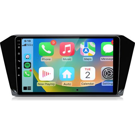 Hexinex Autoradio Octa-Core Android 15 de 10 pouces 4 Go + 64 Go avec carPlay GPS RDS FM commandes au volant et Wi-Fi pour VW Passat B8 2018–2021 (1/5)