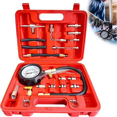 0-140PSI Manomètre de carburant diesel : TU-114 Kit testeur de pression de carburant pompe d'injection testeur de pression voiture camion moto outil de diagnostic pour cylindre diesel (1/5)