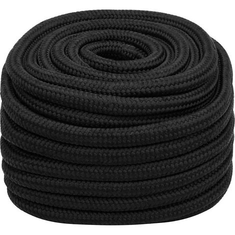 vidaXL Cuerda de barco polipropileno negro intenso 20 mm 100 m (1/2)