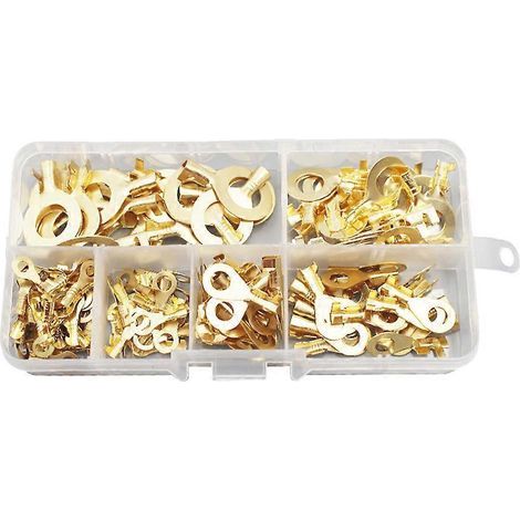 150 Kupfer-Crimpverbinder für blanke Kfz-Kabel – 1,02 x 0,5 cm – Goldfarben (1/4)