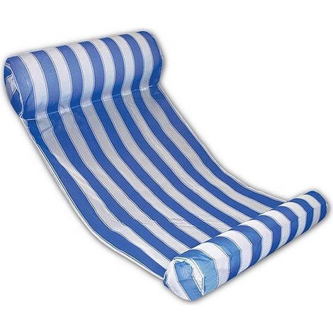 Hamac Gonflable Piscine, Bouée Matelas Gonflable Facile pour Adultes, Chaise de Lit Flottant Portable d'eau pour Mer Plage Piscine,132x70cmBleu (1/5)